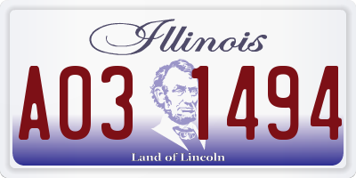 IL license plate A031494