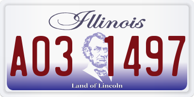 IL license plate A031497