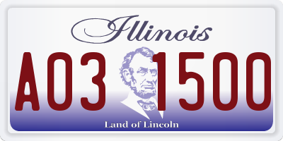 IL license plate A031500