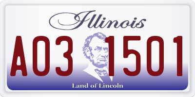 IL license plate A031501