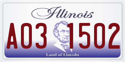 IL license plate A031502