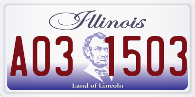 IL license plate A031503