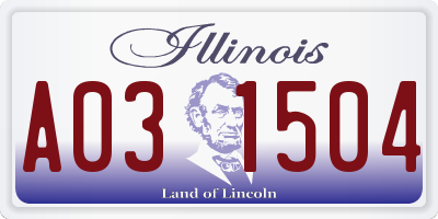 IL license plate A031504