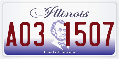 IL license plate A031507