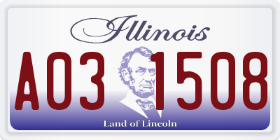 IL license plate A031508