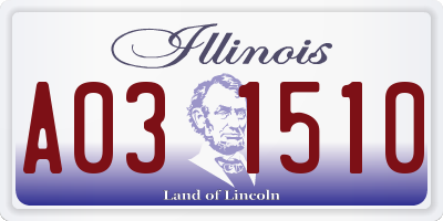 IL license plate A031510