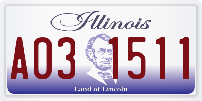 IL license plate A031511