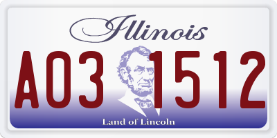 IL license plate A031512