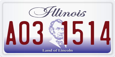 IL license plate A031514