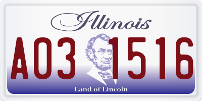 IL license plate A031516