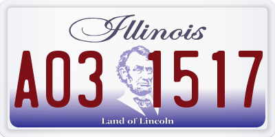IL license plate A031517