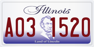 IL license plate A031520