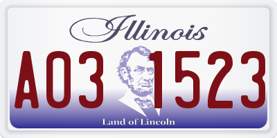 IL license plate A031523