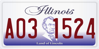 IL license plate A031524