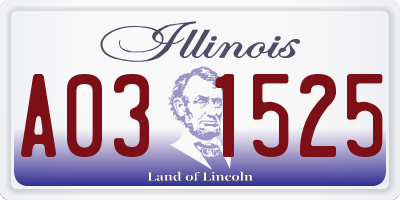IL license plate A031525