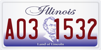 IL license plate A031532