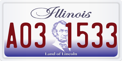 IL license plate A031533