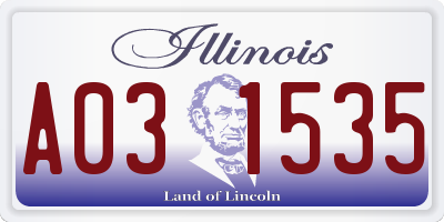 IL license plate A031535