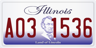 IL license plate A031536