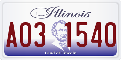 IL license plate A031540