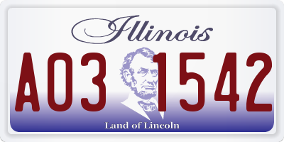 IL license plate A031542