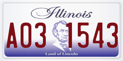 IL license plate A031543