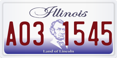 IL license plate A031545