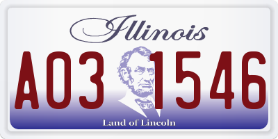 IL license plate A031546