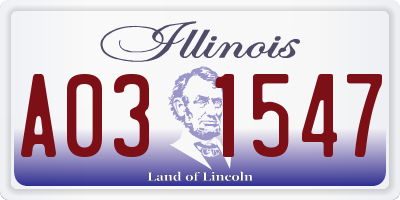 IL license plate A031547