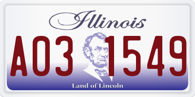 IL license plate A031549