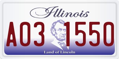 IL license plate A031550