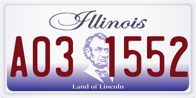 IL license plate A031552