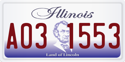 IL license plate A031553