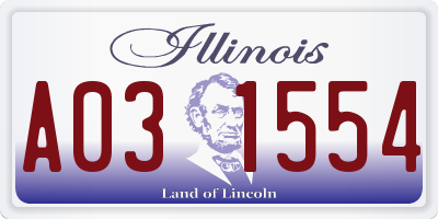 IL license plate A031554