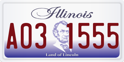 IL license plate A031555