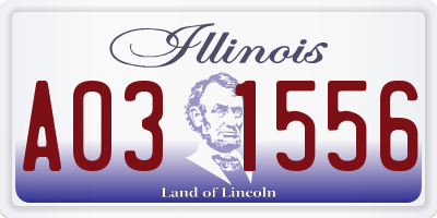 IL license plate A031556