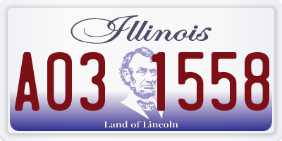 IL license plate A031558
