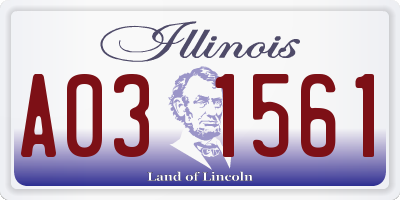 IL license plate A031561
