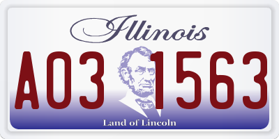 IL license plate A031563