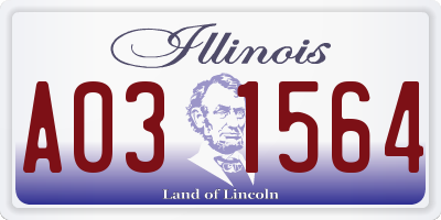 IL license plate A031564