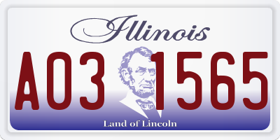IL license plate A031565