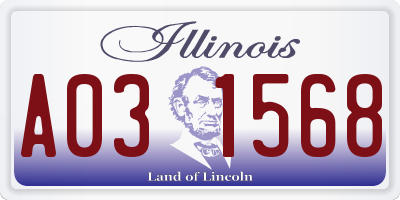 IL license plate A031568