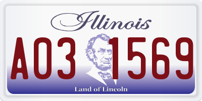 IL license plate A031569