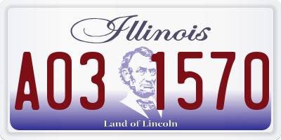 IL license plate A031570