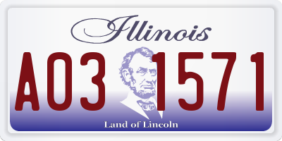 IL license plate A031571
