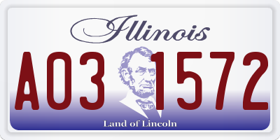 IL license plate A031572