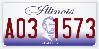 IL license plate A031573
