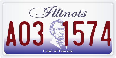 IL license plate A031574