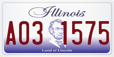 IL license plate A031575