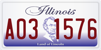 IL license plate A031576